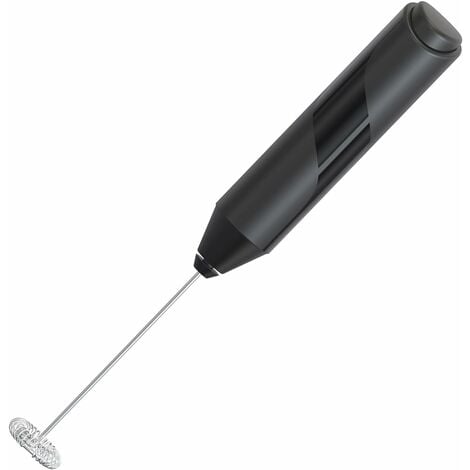 Hand-Held Milk Frother for Coffee, Electric Whisk Drink Mixer, Silver &  Black, by Mata1-USA 