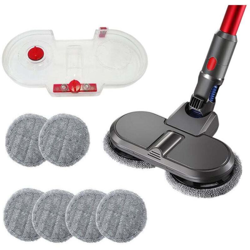 Electric Mop Head for Dyson V7 V8 V10 V11 V15 Vacuum Cleaner with Removable Water Tank, 1 Set Mop Head + 6 Pads + 1 Water Tank mumu