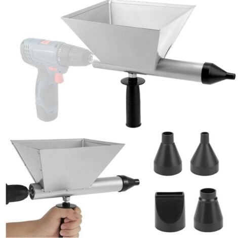 Electric mortar grouting gun, portable caulking gun, mortar applicator, sprayer, cement grouting gun with 4 nozzles (no electric drill)