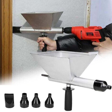 Electric Mortar Gun, Portable Electric Mortar Gun with 4 Nozzles, Electric Cement Gun, No Drill Required