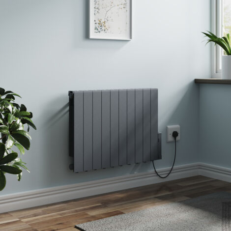 Electric Oil Filled Radiator Thermostat WiFi Timer Wall Mounted Portable Heater Anthracite 1800W