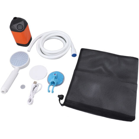 Electric Outdoor Camping Shower 10W 4800MAH 5V 2A Electric Pressure Outdoor Shower for Surfing Diving Orange