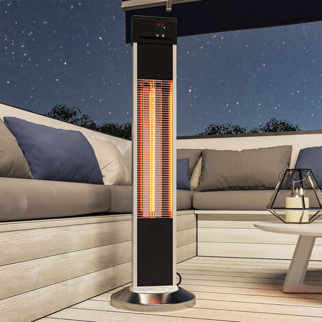 Electric Patio Heater Carbon Infrared Floor Standing with Remote Control