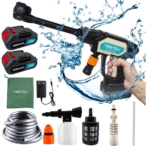 Electric Pressure Washer, CordlessPortable High Pressure Water Spray Gun Jet Wash Car + 2 Batteries + Charger,Compatible with Makita Battery