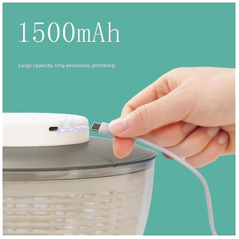 Essoreuse à salade électrique Passoire à aliments Outil de préparation de salades Essoreuse à salade de légumes multifonctionnelle automatique