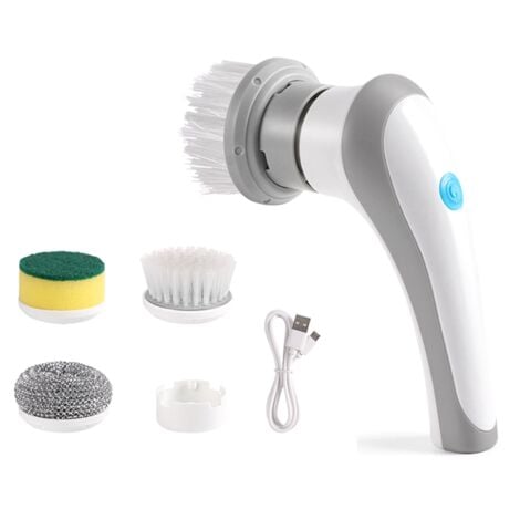 Electric Scrubber for Bathroom Bathtub Kitchen,Portable Cordless Rechargeable with 3 Replaceable Brush