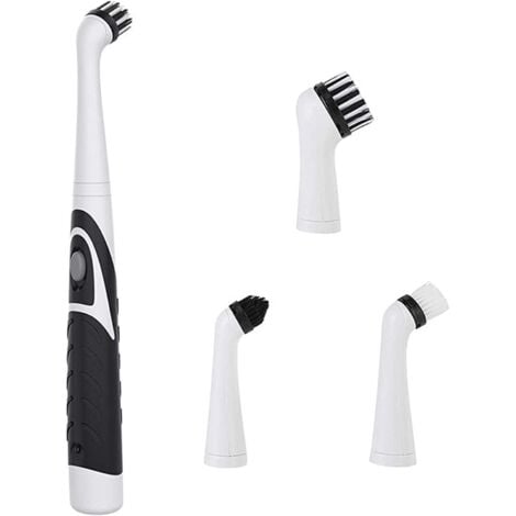 Electric Scrubber, Oscillating Cleaning Tool, Electric Cleaning Brush, Cordless Sonic Power Scrubber with 4 Heads for Bathroom, Bathtub, Wall Tile and Kitchen (Black)