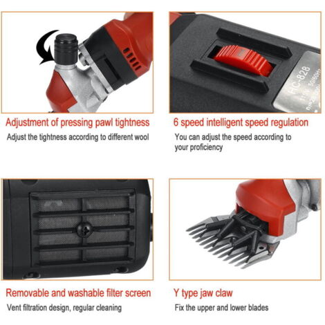 Electric Sheep Shears, Portable Sheep Clipper with 6 Speeds, Electric Goat Shears for Sheep, Goats, Llamas, Horses, Alpacas, Thick Coat and Hair Grooming