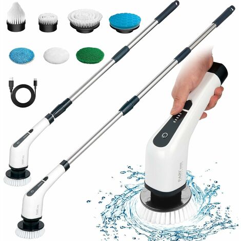 Leebein Electric Spin Scrubber, Cordless Cleaning Brush with 8 Replaceable  Brush Heads, Power Scrubber Dual Speed with Adjustable & Detachable Handle