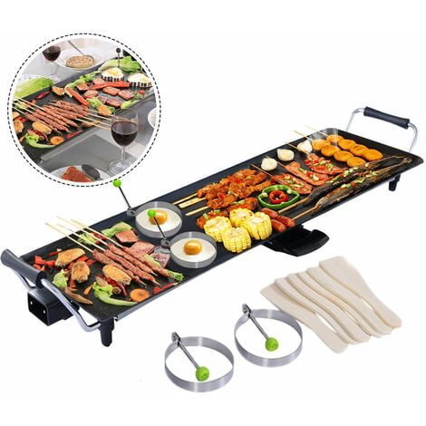 main image of "Electric Teppanyaki Table Top Grill Griddle BBQ Hot Plate Barbecue XXL 90*23CM"