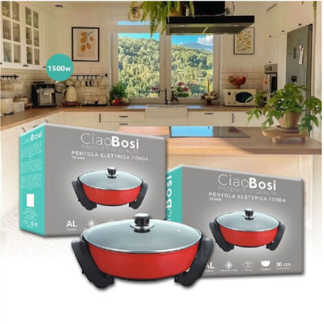 Electrical Power Padella Casseruola Tonda Antiaderente 30cm 1500w Cucina Tx-9809