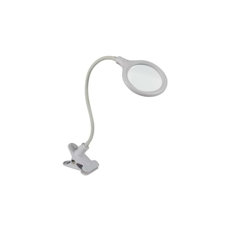 Velleman - Led Desk Lamp With Clip And Magnifying Glass - 5 Dioptre - 6 W - 30 Leds - White