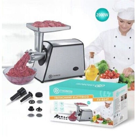 Electrical Tritacarne Tx-8247 Accessoires 2000 W Ideal To Tritare Salsicce Kebbe