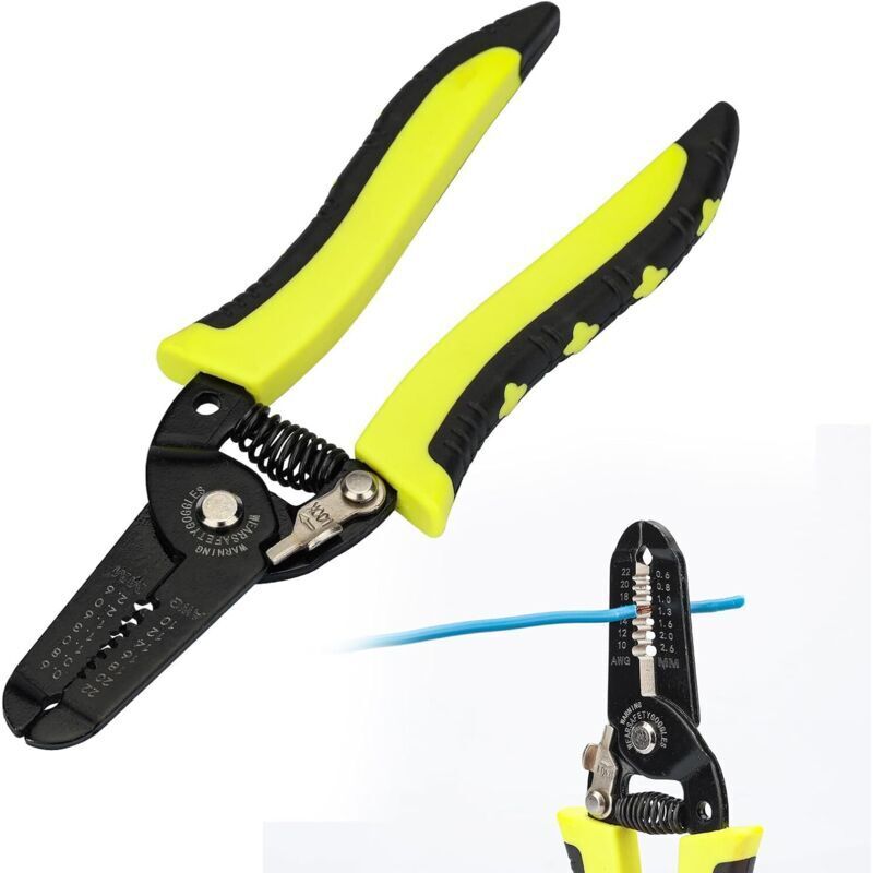 Electrical wire stripper, 10-22 AWG, multi-gauge wire stripper, 7-inch cable stripping tool, precise multi-function electrical wire cutter, wire