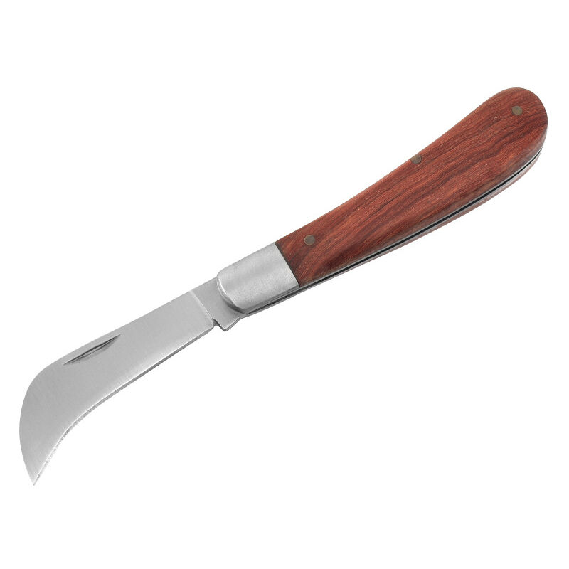 Electrician's knife self-defense multi-functional folding solid wood folding knife, (single open curved edge)