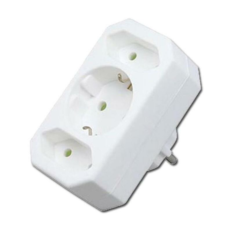 

electricidad adaptador 3 tomas bl 1schuko+2bip.sintt 13007-51523 - Mibricotienda