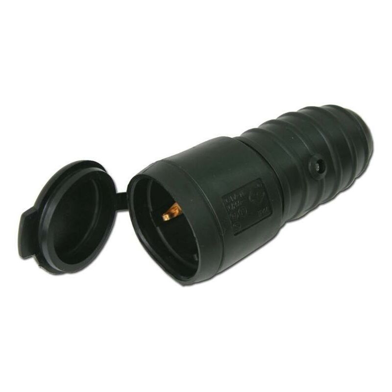 

electricidad base aerea bipolar goma con tt negra 12003-50305 - Mibricotienda