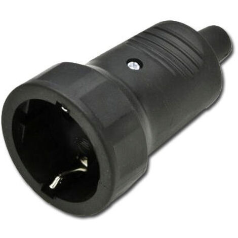 Electricidad Base Aérea Bipolar PVC con TT Negra 12001-50311