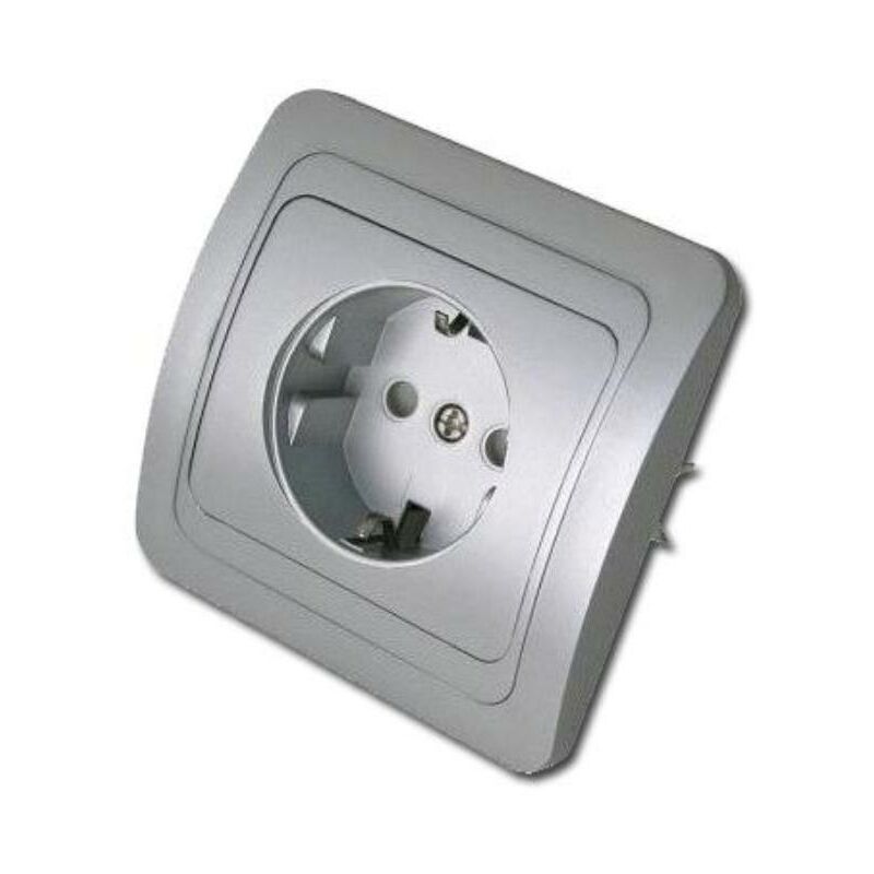 

electricidad base enchufe con tt aluminio blister 52050 - Mibricotienda