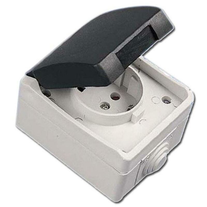 

electricidad base enchufe estanca con tt ip-44 gris 51004-70725 - Mibricotienda