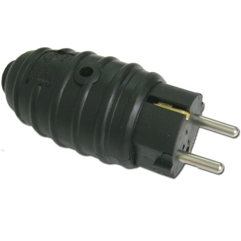 electricidad clavija bipolar con tt goma negra blist 50304-44304