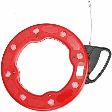 Electricien Tire Fil Aiguille Passe Cable En Fibre De Verre Extracteur De Câble Professionnel Planeur Flexible Ruban De Poisson Pivotant Portable Bobine Conduit Conduit Fil De Traction Outil-30M（30.5c