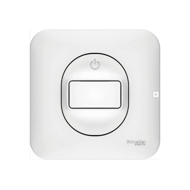 Schneider Electric - Inter à détection 10A encastré blanc éclairage (sauf led) 40-350W cablage 2 fils complet avec plaque fixation vis/griffes ovalis