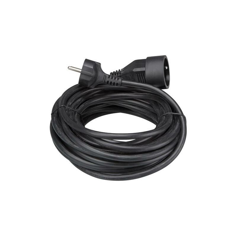 Perel - cavo di prolunga - 10 m - nero - 3G1,5 - presa francese