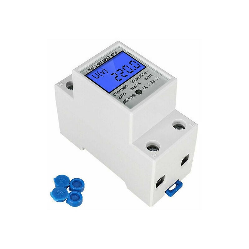 Electricity meter - din digital energy meter - 80 a - 220 v - din lcd - Intermediate/current meter - Consumption meter - Uncalibrated - S0 interface