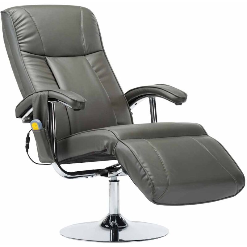 

Sillón de Masaje de Cuero Sintético Gris - Gris - Vidaxl