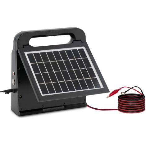 WIESENFIELD Electrificador de cercas - 0,15 J - 2,5 km - panel solar - batería de 6 V