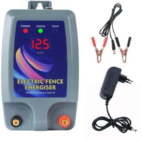 Electrificateur, conducteur et isolateur de clôture Clôture électrique pour bétail, Animaux, électrifica de clôture, Haute Puissance, 3 Modes d'alimentation pour élevage de volailles
