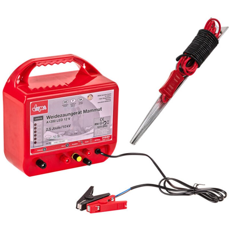 Petsafe - Electrificateur de clôture Mammut A1200 led 12 v - 2,5 Joules