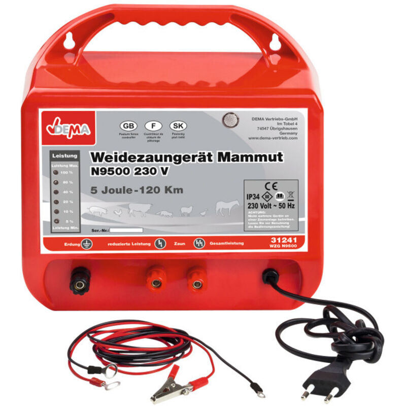 Dema - Electrificateur de clôture Mammut N9500 230 v - 2/5 Joule