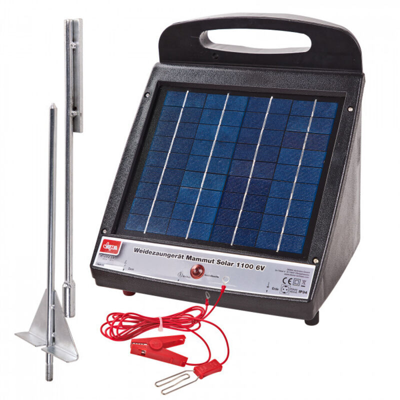 Dema - Electrificateur de clôture avec panneau solaire Mammut Solar 1100 6V