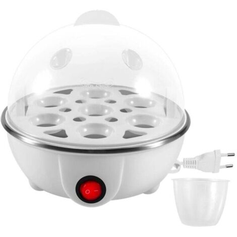 ÉLectrique Bouilli Outil de Cuisson Coqueserole Vapeur D'Acier Inoxydable Chauffage Fabricant ChaudièRe Cuiseur D'Oeufs, Prise EuropéEnne Blanc