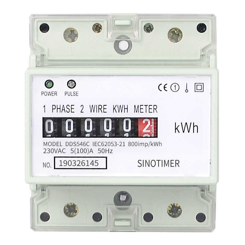 Électrique Monophasé Deux Fils Compteur D'Énergie KWh Compteur AC 220V 100A Consommation Analogique Électricité Wattmètre