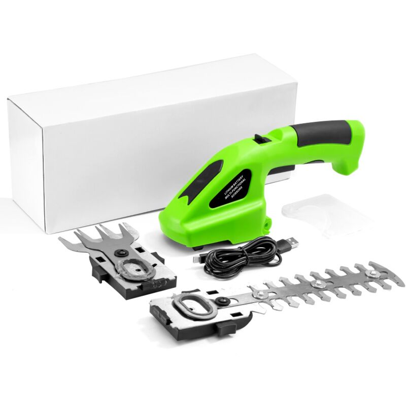 Lectrique Sculpte-Haies et Taille-Herbes sans Fil Batterie 7,2V 2 en 1 Mini Taille-Haies avec Chargeur
