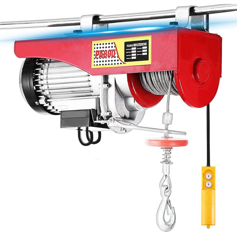 Electrique Treuil-Palan Electrique Avec contrôle pour atelier boutique de Garage 800kg - Rouge-argent