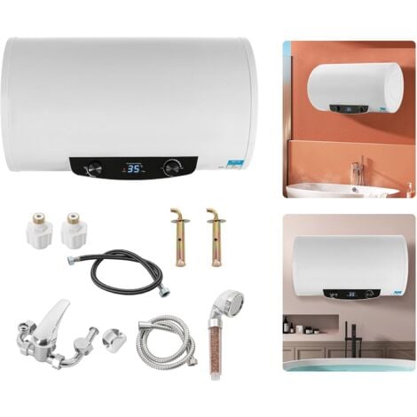 GOJOY Electro chauffe-eau chauffe-eau 70 litres chauffe-eau chauffe-eau, 2000W puissance de chauffage, protection contre les fuites, Upgraded Horizontal mur suspendu 25-75 ° C chauffe-eau