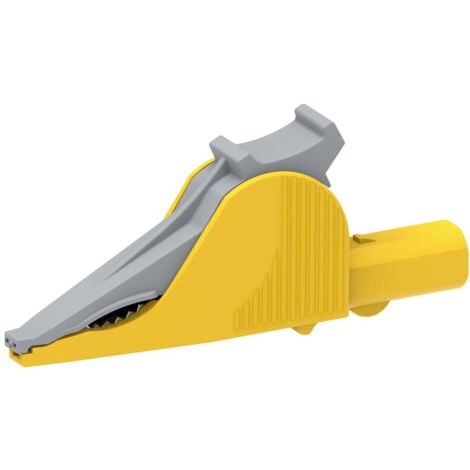 Electro PJP 5066-IEC-CD1-J Pince crocodile enfichable 4 mm CAT III 1000 V, CAT IV 600 V jaune
