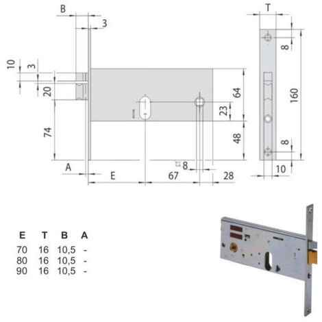 Électro-serrure Inf. Fasce All 14510-80-0 Cisa