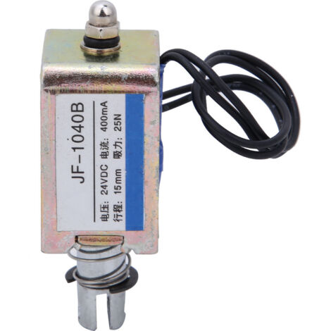 Électroaimant de traction JF-1040B 25N, 24V CC, course 15mm pour systèmes électromagnétiques