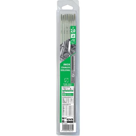 Électrodes inox 316L, diamètre 2,5 mm, longueur 350 mm, boîte de 30 pièces - GYS