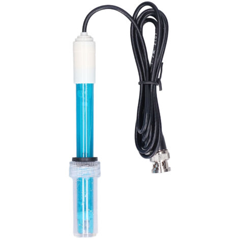 [Electrodo de pH] PH-301 con conector BNC – Sonda de pH de laboratorio combinada, módulo de medición de calidad del agua, 14 cm, rango de medición 0–14