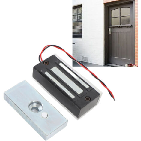 Electroimán de 60 kg – Cerradura magnética NC para puertas de madera/cristal/metal – 12 V/24 V – Aluminio – Kit de montaje completo