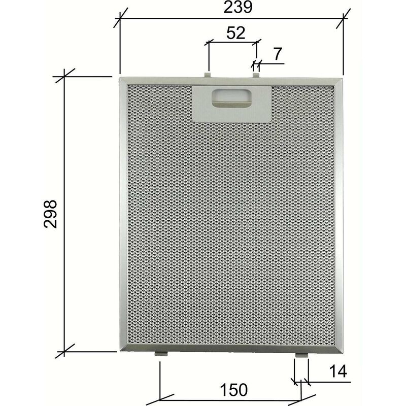 Electrolux 50253939008 filtro cappa metallico cm 298x239x9mm fl 232