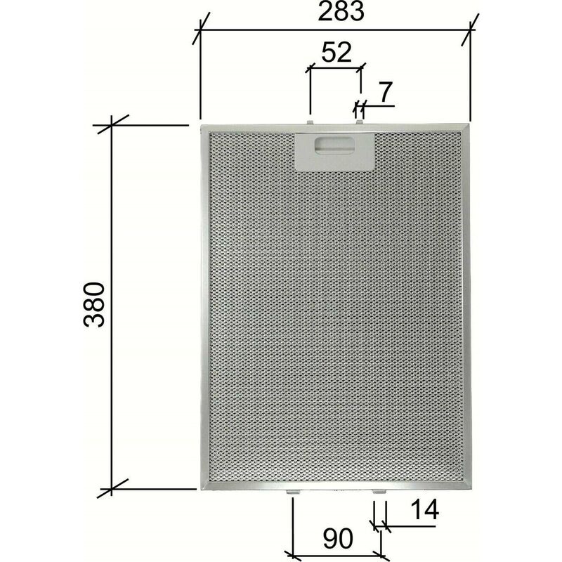 Eurostore07 - electrolux aeg 4055107017 filtro cappa metallico 380x283x9mm cd 39281200 f 231