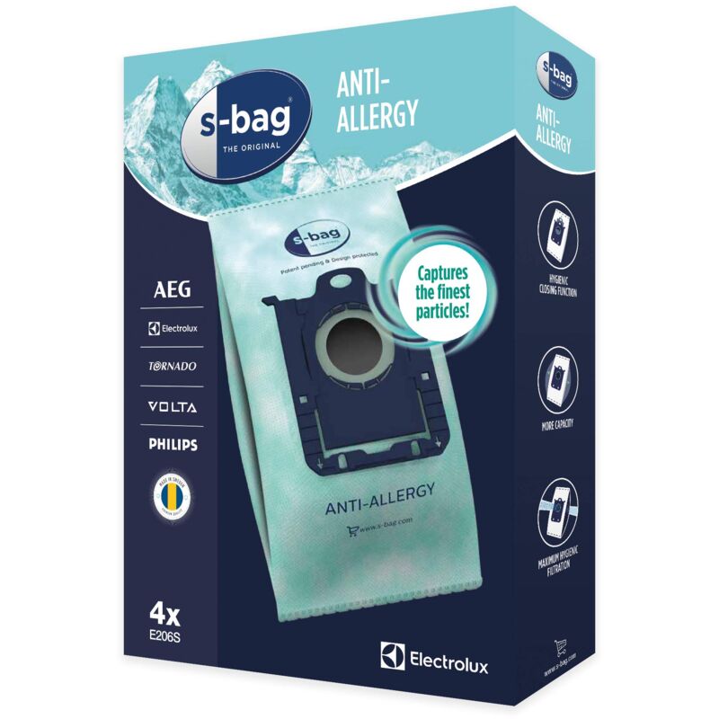 Electrolux - Borse (4x) E206B s-bag hepa Anti-allergic per aspirapolvere elettrolux