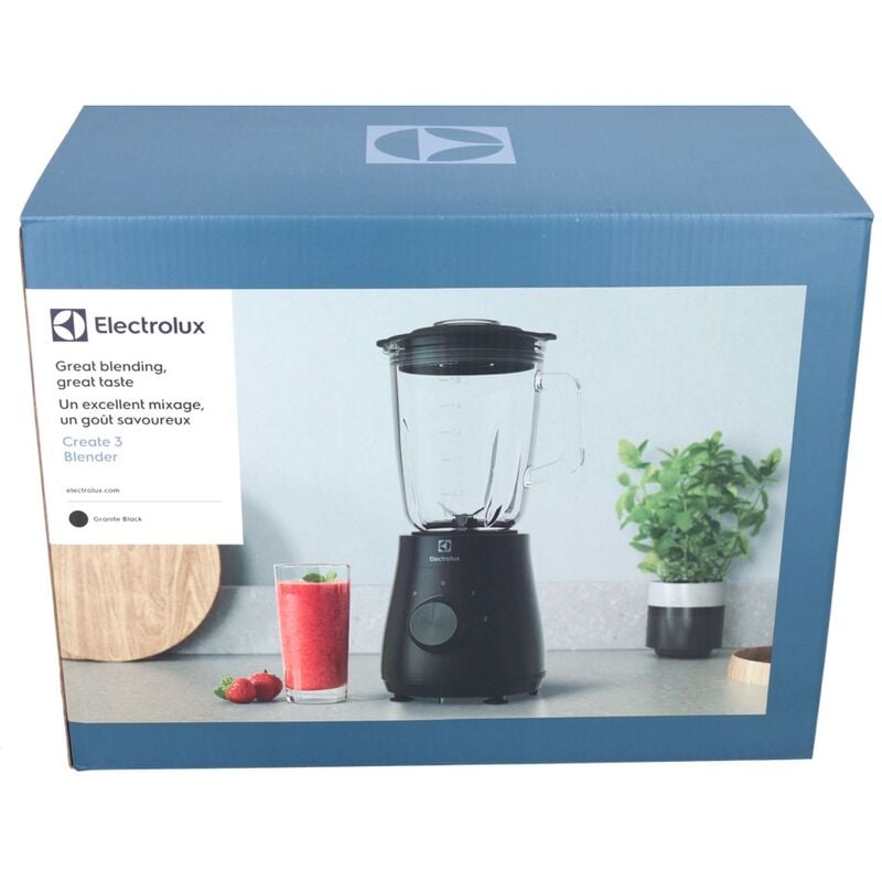 Electrolux - E3TB1-4GG Batidora de pie 500W 1,5 l negra con cuchillas TruFlow (910003634)